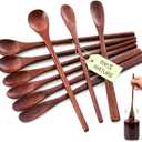 HANSGO 9PCS Wooden Honey Spoons, Mixing Coffee spoon with Long Handle for Jam Dessert Stirring