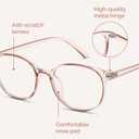 miyya Blue Light Blocking Glasses Women, Fashion Round Transparent Anti Blue Light Glasses with Anti Eyestrain & UV Glare