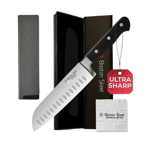 Santoku Knife 7 Inch – Ultra Sharp High Carbon Stainless Steel Kitchen Knife, Professional 7” Santoku Knife with Ergonomic Handle for Home & Restaurant, Culinary Cooking Knife