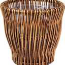 Household Essentials Small Reed Willow Waste Basket, Handwoven Basket with Removable Liner, Attractive Alternative to Plastic or Metal Cans, Brown (Stained)