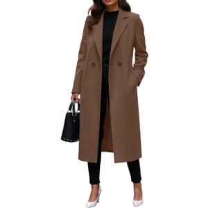 Long Wool Coats for Women
 Size S, color Brown