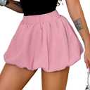 Bubble Mini Skirt for Women, Puff Balloon Short Skirts, Cute Puffy Hem Puffer Going Out, Sexy Club Outfits (Large, Pink)