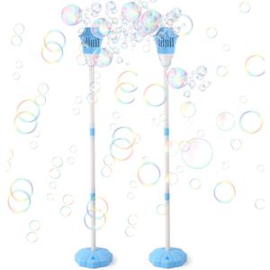 Palksky Bubble Machine with Lights for Outdoor - 2Pack, Height 47 Inches Bubbles Blower Maker for Kids Toddlers, Battery Automatic Bubbles Blower Maker for Outdoor/Indoor Wedding Birthday Party
