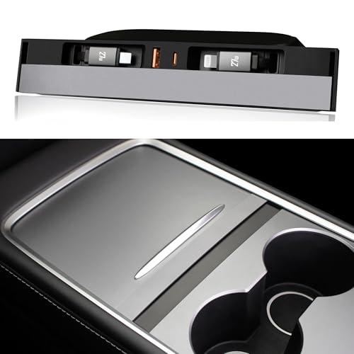 Amazon.com: Leikaendi Car USB Hub Charger for Tesla Center Console with Fast Charging Retractable Cables Phone Charger Docking Station Accessories(Model Y 2021-2024 & Model 3 2021-2023) : Cell Phones & Accessories