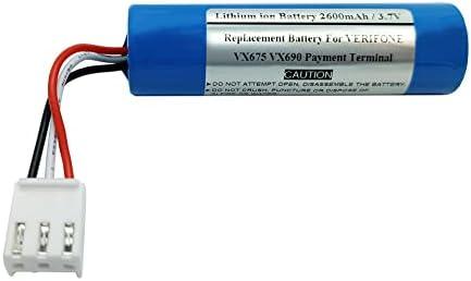 2600mAh 3.7V Replacement Battery for VERIFONE VX675 VX690 Payment Terminal, BPK265-001 BPK265-001-01-A BPK265-001-01-B