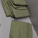 Linen Home 100% Cotton Marrow Percale Sheets California King Size, Oil Green, Deep Pocket, 4 Pieces Set- 1 Flat, 1 Fitted and 2 Pillowcases, Crisp Cool and Long Staple Strong Bed Linen