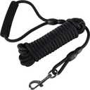 Vivifying Floating Long Dog Leash, 20ft Dog Training Leash, Check Cord Rope Lead with Comfortable Handle for Outside, Hiking, Swimming, Beach and Lake (Black)