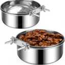 Dog Crate Water and Food Bowl, ShineMe Stainless Steel Dogs Bowls Hanging 2 Pack for Cage Crate Kennel, Spill Proof Dog Bowl for Medium and Small Sized Dogs Cats Pets (6.3 * 2.6 & 5.5 * 2.4)