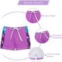 Lovekider Girls Swimsuits Two Piece Rash Guard Set Short Sleeve Bathing Suit Liner Swimwear with Sun Protection 3-12T (7-8 Years, A Mermaid Navy Purple)