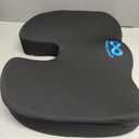 Everlasting Comfort Doctor Recommended Memory Foam Seat Cushion for Office Chairs & Car - Ergonomic Office Desk Accessories - Cushions for Tailbone Pain Relief, Sciatica (Black, Large)