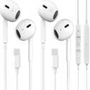 2 Packs- Wired Headphones for iPhone Earbuds Built-in Microphone & Volume Control Nosie Reduction Headsets Compatible with iPhone 14/13/12/11/XR/XS/X/8/7/SE/Pro/Pro Max/Support All iOS System