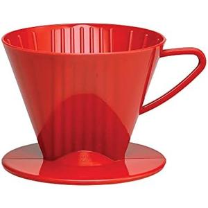 Fino Pour-Over Coffee Brewing Filter Cone, Number 2-Size, Red, Brews 2 to 6-Cups, Pack of 3