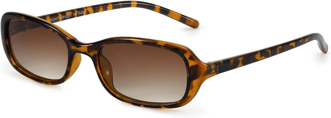 SODQW Rectangle Oval Sunglasses for Women Polarized 90s Vintage Small Sun Glasses Trendy Narrow Ladies Shades UV400