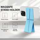 Hualele for Magsafe Wallet with Phone Tripod Stand, Magnetic Phone Wallet Stand Adjustable Leather Magnetic Card Holder Invisible Selfie Stick Tripod for iPhone 16/15/14/13/12 Series, Blue