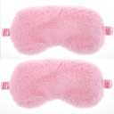 Oruola 2pcs Sleep Masks for Kids,Comfortable Kids Sleep Masks Girls,Kids Eye Mask for Sleeping,Sleep Mask Plush Blindfold Satin Back Faux Fur Sleep Mask for Kids Women Men Travel Nap,Pink Sleep Mask