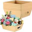 10 Pack Empty Gift Basket with Handle 9.84" X 8.39" Thick Cardboard Baskets For Gifts Empty Market Trays To Christmas Thanksgiving Fill Package Wrapping Wedding Birthday Easter Farmers Market