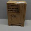 Mop and Bucket Set, Flat Mop and Bucket System with Separate Dirty and Clean Water, 3-Compartment Wall Cleaner Mop, Flat Mops for Floor Cleaning with 4 Microfiber Pads