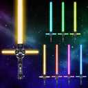 Lightsaber, 2-in-1 Light Up Saber with FX Sound, 7 Colors Retractable Lightsaber for Kids, LED Sword Toys for Adults Kids Birthday Halloween Cosplay, Xmas Present, Metroid and Warrior