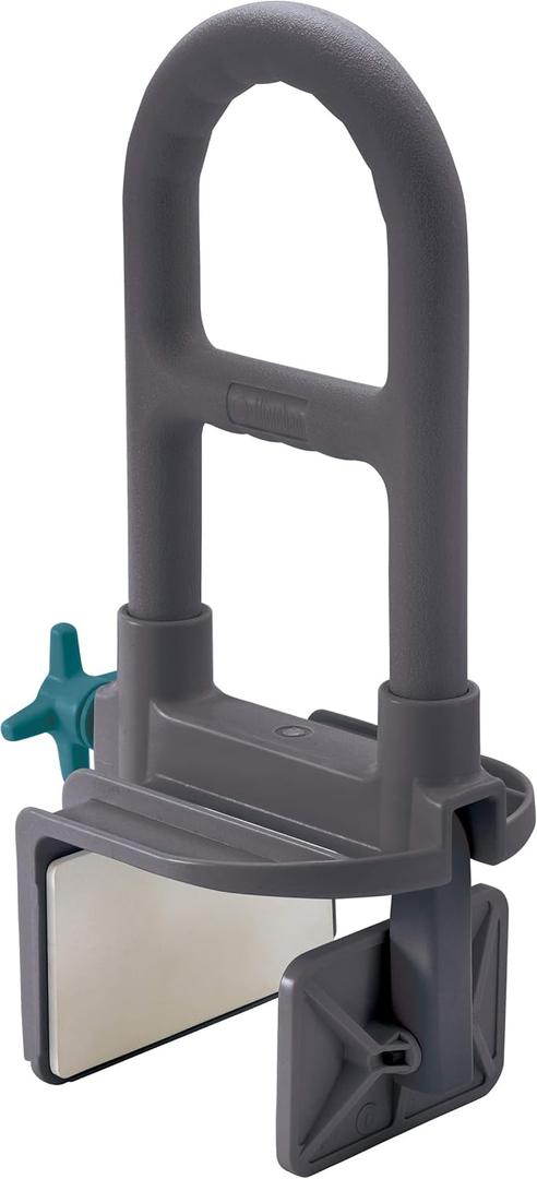 Medline Deluxe Plastic Tub Grab Bar, Microban Protection, 250lb Weight Capacity, Grey (Gray)
