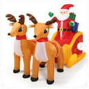 6 ft. Pre-lit LED Lights Santa Double Deer Christmas Inflatable with Waterproof Polyester Fabric