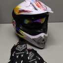 DOT Youth Dirt Bike Helmet with Goggles & Gloves for 5-14 Years Old, Kid ATV Helmets for Youth Boys Girls, Four Wheeler Helmet Kids, Motocross BMX MX UTV Offroad Street Go Kart Dirt Bike Joker (Large)