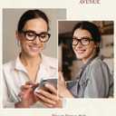 Madison Avenue Retro Blue Light Blocking Reading Glasses for Women Spring Hinge with Case, Elegant Computer Readers Glasses