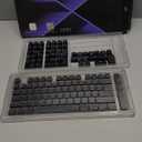 XVX PBT Keycaps - Side Print Keycaps 60 65 75 100 Percent, Double Shot Shine Through Custom Key caps, Black 136 Keys Set, OEM Profile, Minimalist Style Phantom for Cherry Gateron MX Switche Keyboard
