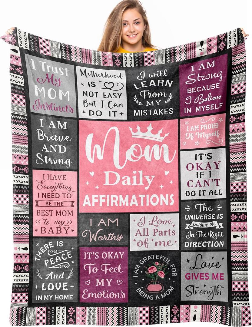New Mom Gifts After Birth, New Mommy Essentials, Gender Reveal Gifts, New Mom Must Haves, Mothers Day Christmas Birthday Gifts for Mom Blanket 60" X 50"