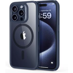 ESR for iPhone 15 Pro Max Case, Compatible with MagSafe, Military-Grade Protection, Yellowing & Scratch-Resistant Back, Magnetic Phone Case for iPhone 15 Pro Max, Classic Series, Clear Dark Blue
