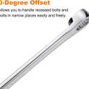 HARFINGTON 2pcs Double End Box Wrench 14 x 15 mm Metric 12 Point 0 Degree Offset Extra Long Double End Box Ratcheting Wrench CR-V Polished Long Spanner Tools for Repairs