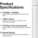 T8 LED Bulbs 4 Foot 18W, Film Coating Glass Tube, 5000K 10 Pack