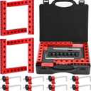 Corner Clamp for Woodworking, 90 Degree Clamp, Right Angle Clamp, 4 Pack 5.5" x 5.5" Aluminum Alloy Positioning Clamping Squares with Case for Picture Frames, Boxes, Cabinets, Drawers