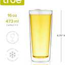True Double Walled Beer Glasses, Pint Glasses for Beers, Water, Iced Coffee, Cocktails, Game Night, Beer Gifts for Men, BBQ Outdoor Party, Home Bar Accessories, Kitchen Glassware, 16 oz, Set of 2