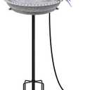 BIRD WISH Heated Bird Bath, Stable 5-Prong Metal Base Thermostat Control Weather Resistance All Seasons Available 75W Heated Bird Baths for Outdoors for Winter Garden Yard Patio Lawn, Spotted Green