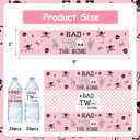 Jollyboom Bad Two The Bone Birthday Party Decorations Girls, 52pcs Bad 2 The Bone Water Bottle Labels Stickers for 2 Year Old Girl Music Rock and Roll 2nd Birthday Party Supplies