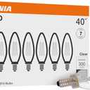 SYLVANIA ECO LED B10 Light Bulb, 40W=2.5W, 7 Year, 300 Lumens, Non-Dimmable, Clear, 2700K, Soft White - 6 Pack (40878)