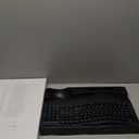 Wireless Keyboard and Mouse Combo, 2.4G Full Size Wave Keys Ergonomic Keyboard with Wrist Rest, Phone Holder, 3-Level DPI Wireless Silent Mouse with 6-Buttons, for Windows, Mac OS, Laptop, PC (Black)