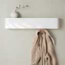 Wall-Mounted Coat Rack 'Toke' - Modern Design Coat Rack with Hidden Wall Hooks - Solid Wood Veneer Panel Coat Hanger - White