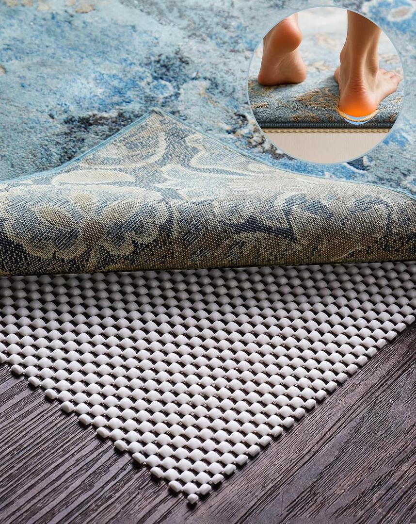 Veken Rug Gripper Pad for Hardwood Floors, Thick Cushion Non Slip Rug Pads for Area Rugs, Rug Grippers for Tile Floors, Under Carpet Anti Skid Mat, Keep Your Rugs Safe and in Place, 2x3 Ft, White