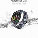 2 x Nylon Apple Watch Bands Unisex - iWatch 1/2/3/4/5/6/7/8/9/SE/Ultra 2 Bands for 38mm/40mm/41mm/42mm/44mm/45mm/49mm - Variety Multipack 1-8 (Pack A: US Flag Blue Line)