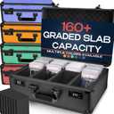 VALUN SLABPRO 160+ 4 ROW Graded Card Storage Box; Durable Sports, PSA Card Storage Box  Organizer Slab for Your Collection  For Baseball, Football, TCG, MTG Cards  Top Loader Design