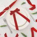 16Pcs Velvet Ribbon Bows for Christmas Tree, Vintage Rustic Small Craft Bows Ornaments for Garland Wreath Gift Wrapping Candy Bags Party DIY Decorations (Red, 5" x 10", Width of 1")