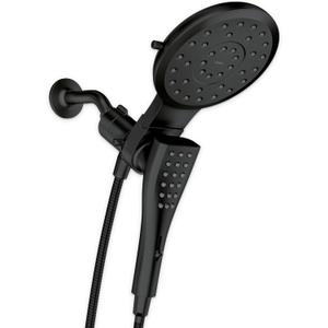Moen Verso Matte Black Eight-Function 7" Wide Spray Shower Head and Detachable Handshower Combo with 72" Hose, 220C3BL
