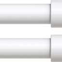 VOIIY 2 Pack Curtain Rods for Windows 48 to 84 Inch(4-7 Feet),White 1'' Diameter Drapery Rods with End Cap Style Design,Modern Adjustable Heavy Duty Curtain Rod,Size:36''-88''
