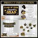Graduation Decorations 2026 Black and Gold Party Decor Set include Congrats Grad Banner Graduation Backdrop Class of 2026 Balloons Party Supplies