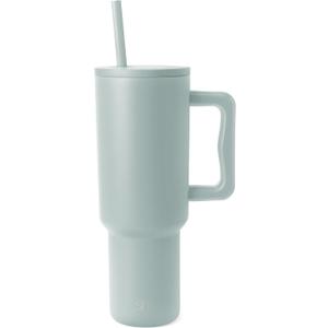 Simple Modern 40 oz Trek Tumbler with Handle and Straw Lid | Cup Holder Friendly Insulated Stainless Steel Travel Mug | Sea Glass Sage