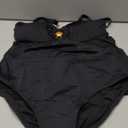 Aleumdr Women's Tankini Bathing Suits Bandeau 2 Piece Swimsuits Shell Swim Tank Top with High Waisted Bottom (Medium, Black)