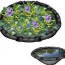 2 Set Floating Flora Fish Barrier, 26 Inch Round Floating Island Plant Protector, Polyester Fine Mesh Pond Corral to Protect Your Plants from Pond Fish