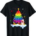 LGBT Flag Christmas Tree Merry Xmas Gay LGBT Pride Rainbow T-Shirt, M