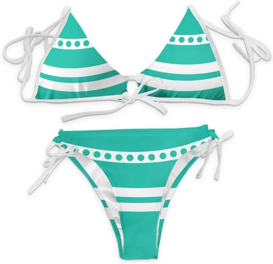 Cosplay Bikini Tattoo Costume Set Green (S)